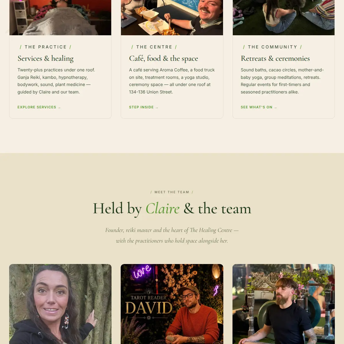 The Healing Centre — the two signature practices