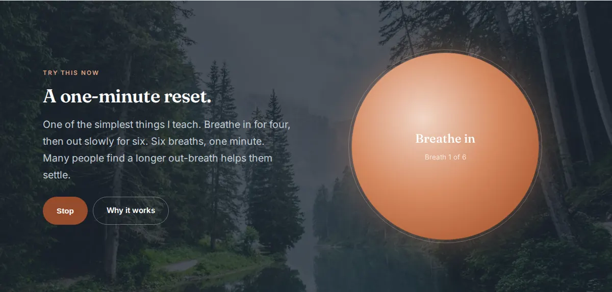 The one-minute guided breathing reset
